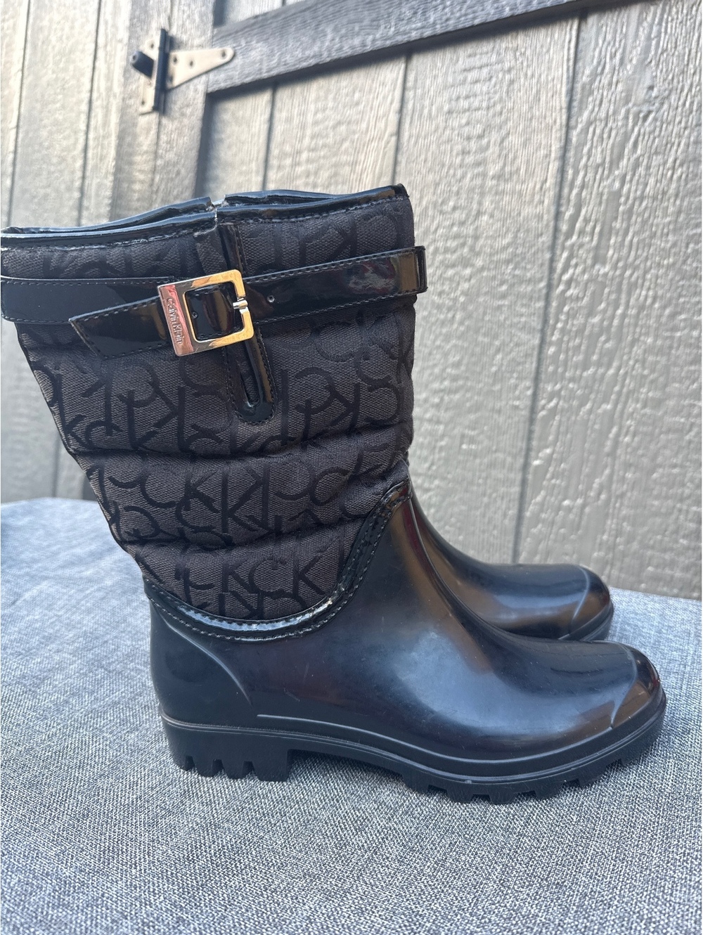 Calvin Klein women’s rubber rain boots winter size 9